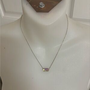 Kendra Scott Ever Dichroic Glass Pendant short Gold Necklace.  In EUC!